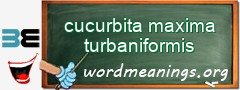 WordMeaning blackboard for cucurbita maxima turbaniformis